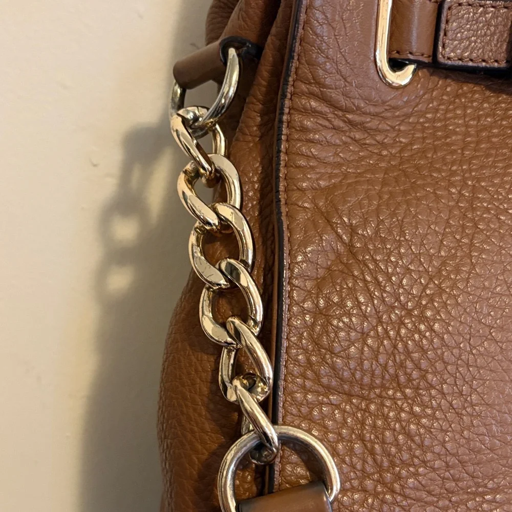 Michael Kors Hamilton Tan Leather Satchel - Picture 3 of 12